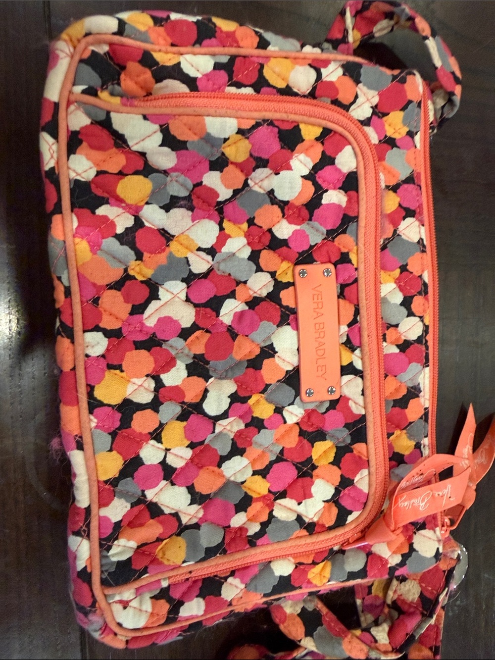 Vera Bradley Quilted Crossbody Bag in Pink, Orange, Black, Gray, White